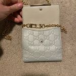 Gucci Authentic Guccissima logo square wallet on chain gold grey Photo 6