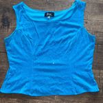 Sparkly glittery blue corset style tank top Size L Photo 0