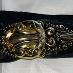Elegant Vintage Black and Gold Women's stretchy elastic Belt Photo 0