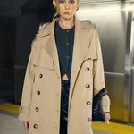 Commence Cotton-Blend Double-Breasted Belted Long Trench Coat Commense Small NEW Photo 3