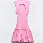 ZARA NWT  Balloon Hem Ribbed Mini Dress Size Medium Bloggers Fave Photo 4