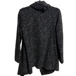 Kenar Women's Black Grey Leopard Print Asymmetrical Drape Cardigan Sweater Small Photo 4