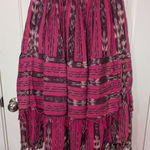 Vintage Southern Colors Fringed Maxi Skirt Women's Small Pink/Mauve Pink Photo 0