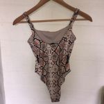 AQUA Lounge Snake Print One Piece High Cut Swimsuit *missing belt* MOB WIFE Photo 4