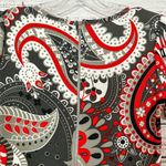 LuLaRoe Amelia Black, Gray, Red, and White Fit and Flare Dress, EUC, Size XS Photo 6