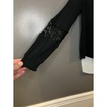 Hollister Women's Size XS Black Crochet Lace Scoop Neck Long Sleeve Cropped Top Photo 2