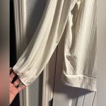 White Birch  Blouse Size Small Women’s V Neck Long Sleeve Cream Banded Ribbed Photo 1