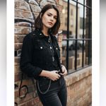 Black leather belt with goth skull and chain design… unisex Gray Photo 2