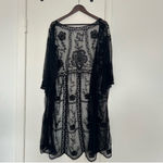 LC Lauren Conrad  Black Lace Duster Kimono Photo 3