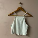 White Ribbed Cropped Tank Top Size M Size M Photo 8