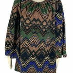 Winwin  long bell sleeve abstract print tunic top size small/medium Photo 0