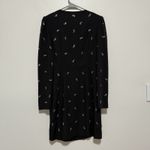 Maje  Black Rhinestone Paisley Draped Long Sleeve Mini Dress Size 38 Photo 7