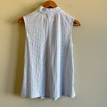 Pleione Textured Mock Neck Smocked Sleeveless Top Light Blue Womens Size XS Photo 5