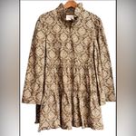 Hyacinth House Russell Mini Dress M NWT Cotton Moss Floral Ruffle Cottagecore Green Size M Photo 3