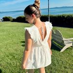 BOUTIQUE WHITE EYELET MINI DRESS Size L Photo 1