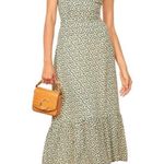 Reformation  Nikita Midi Floral Green Dress 12 Photo 0