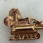 Vintage 1983 Avon Gold Reindeer and Sleigh Brooch Photo 2