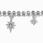 Silver Rhinestone Star Choker Necklace Dangle Charm Jewelry Photo 0