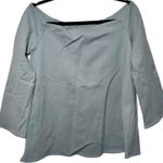 Tuckernuck Miranda Off The Shoulder Blouse Slate Blue Long Sleeve Preppy Size M Size M Photo 0