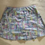Lucky in Love Geometric Foil Print Athletic Skirt Sz M Tennis Golf Activewear Silver Size M Photo 0