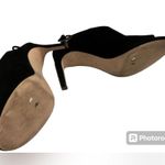 Cole Haan Suede Black Tie-Back Peep-Toe Stiletto Shoes High Heels Size 8.5 Party Photo 3