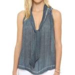 Free People Sleeveless Tie Neck Blue Top Photo 8