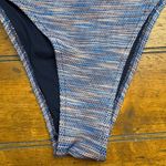 Aerie  One Piece Cheeky Swimsuit Blue Textured Knit String Tie XS Photo 1