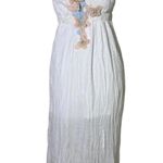 Say What? Say What? Floor Length White Dress with Floral Applique Woman - Size S Photo 0