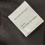 Akris Punto Wool Suit with Leather Trim Herringbone Size 10 Blazer Pants Photo 13