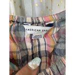 American Eagle Plaid Semi Sheer Off Shoulder Ruffle Elastic Trim Crop Top M Size M Photo 3
