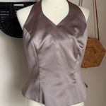 Impression Satin Halter Crop Top, Size 14 Photo 0