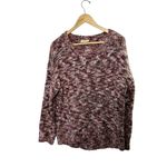 LOFT Chunky Knit Oversized Pullover Sweater Pink & Burgundy Medium Petite MP Size undefined Photo 1