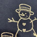 Handmade Christmas Holidays Navy Blue Embroidered Snowman and Snowflake Sweatshirt. Size XL Photo 1
