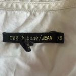 Rag and Bone  100% Cotton Collarless Popover Blouse in White Size XS Photo 2