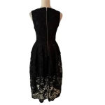 Nicholas Deep V Neck Floral Lace Midi Dress Black Size 2 Photo 7