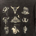 Cowgirl Aesthetic Graphic Crop Top Black Photo 4