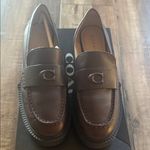 Coach  women Dark Brown Leather Loafers Photo 4