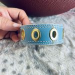 Coach  Blue Leather Bracelet with Gold Accents Photo 1