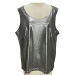Slinky Brand Tank Top Womens 1X Gray Silver Polka Dot Shimmer Glam Boho Chic Photo 1