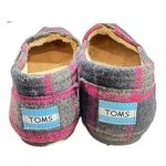 Toms Womens Size 9.5 Cozy Fairy Pink Plaid Loafers Canvas Comfortable Alpargatas Photo 3
