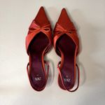 ZARA  Satin Kitten Heel Slingback Women's Size EU 36 Orange Photo 2