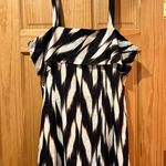 Banana Republic  linen-blend abstract black and white pattern dress NWT Photo 0