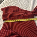 Max Studio Size S Elegant Midi Pleated Dress Burnt Orange Heritage Fall Wedding Photo 9