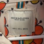 Denim & Flower …BY RICKY SINGH…SIZE LARGE…FUN RETRO BLOUSE 100% VISCOSE Photo 1