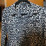BCBGMAXAZRIA Grey Leopard Print Button Up Top Photo 2