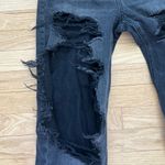 American Eagle Outfitters Distressed Black Baggy Jeans Size 0 Photo 1