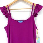 CeCe Purple Ruffled Cold Shoulder Shift Dress New Photo 7