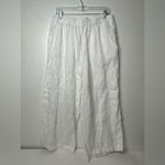 Cynthia Rowley  Women’s White Linen Pants Size Large‎ Loose Wide Leg Boho Beach Photo 0