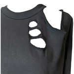 LAMade Distressed Oversized Cotton Sweater Grunge Casual Size XS Black Photo 5