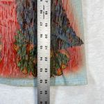 Butterfly Dropout Art to Wear Button Up Top Peacock Print 3/4 Sleeve M‎ Blue Size M Photo 2